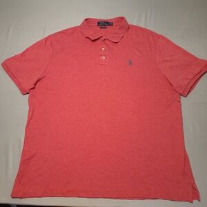 Polo Ralph Lauren Polo Shirt Mens XL Coral Pink Classic Fit Short Sleeve Pony